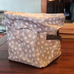 Zara Brown and White Fabric Basket